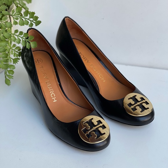 Tory Burch Shoes - Tory Burch Wedges, Gold Emblem Size 7